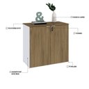 Ver imagem 6 de Armário Baixo com 2 Portas 75cm x 80cm x 42cm Branco/Vermont Oak