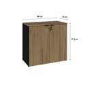 Ver imagem 4 de Armário Baixo com 2 Portas 75cm x 80cm x 42cm Preto/Vermont Oak