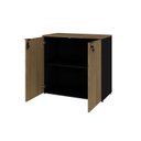 Ver imagem 2 de Armário Baixo com 2 Portas 75cm x 80cm x 42cm Preto/Vermont Oak