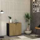 Ver imagem 7 de Armário Baixo com 2 Portas 75cm x 80cm x 42cm Preto/Vermont Oak