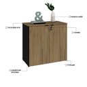 Ver imagem 6 de Armário Baixo com 2 Portas 75cm x 80cm x 42cm Preto/Vermont Oak