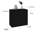Ver imagem 6 de Armário Baixo com 2 Portas 75cm x 80cm x 42cm Preto