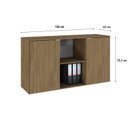 Ver imagem 4 de Armário Baixo com 2 Portas e Nicho 75cm x 135cm x 42cm Marrom/Vermont Oak/Branco