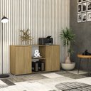 Ver imagem 7 de Armário Baixo com 2 Portas e Nicho 75cm x 135cm x 42cm Marrom/Vermont Oak/Branco