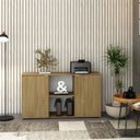 Ver imagem 1 de Armário Baixo com 2 Portas e Nicho 75cm x 135cm x 42cm Marrom/Vermont Oak/Branco