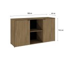Ver imagem 4 de Armário Baixo com 2 Portas e Nicho 75cm x 135cm x 42cm Marrom/Vermont Oak/Preto