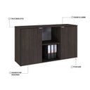Ver imagem 6 de Armário Baixo com 2 Portas e Nicho 75cm x 135cm x 42cm Marrom/Terracota/Branco