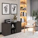 Ver imagem 7 de Armário Baixo com 2 Portas e Nicho 75cm x 135cm x 42cm Marrom/Terracota/Preto