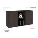 Ver imagem 6 de Armário Baixo com 2 Portas e Nicho 75cm x 135cm x 42cm Marrom/Terracota/Preto