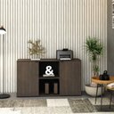Ver imagem 1 de Armário Baixo com 2 Portas e Nicho 75cm x 135cm x 42cm Marrom/Terracota/Preto