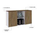Ver imagem 6 de Armário Baixo com 2 Portas e Nicho 75cm x 135cm x 42cm Branco/Vermont Oak