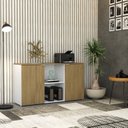 Ver imagem 7 de Armário Baixo com 2 Portas e Nicho 75cm x 135cm x 42cm Branco/Vermont Oak