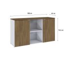 Ver imagem 4 de Armário Baixo com 2 Portas e Nicho 75cm x 135cm x 42cm Branco/Vermont Oak