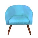 Ver imagem 1 de Poltrona Estela Tresse Suede Azul Turquesa - Dominic Decor