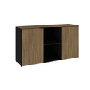 Ver imagem 3 de Armário Baixo com 2 Portas e Nicho 75cm x 135cm x 42cm Preto/Vermont Oak
