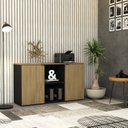Ver imagem 7 de Armário Baixo com 2 Portas e Nicho 75cm x 135cm x 42cm Preto/Vermont Oak