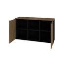 Ver imagem 2 de Armário Baixo com 2 Portas e Nicho 75cm x 135cm x 42cm Preto/Vermont Oak