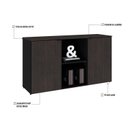 Ver imagem 6 de Armário Baixo com 2 Portas e Nicho 75cm x 135cm x 42cm Preto/Terracota