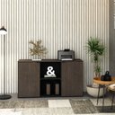 Ver imagem 1 de Armário Baixo com 2 Portas e Nicho 75cm x 135cm x 42cm Preto/Terracota