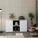 Ver imagem 1 de Armário Baixo com 2 Portas e Nicho 75cm x 135 cm X 42cm Branco