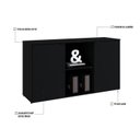 Ver imagem 6 de Armário Baixo com 2 Portas e Nicho 75cm x 135cm x 42cm Preto