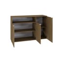 Ver imagem 2 de Armário Aparador com 3 Portas e Nicho 89,5cm x 135cm x 42cm Marrom/Vermont Oak/Branco