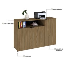 Armário Aparador com 3 Portas e Nicho 89,5cm X 135cm X 42cm - 6