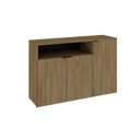Ver imagem 3 de Armário Aparador com 3 Portas e Nicho 89,5cm x 135cm x 42cm Marrom/Vermont Oak/Preto
