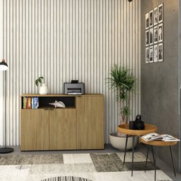Armário Aparador com 3 Portas e Nicho 89,5cm X 135cm X 42cm - 1