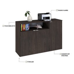 Armário Aparador com 3 Portas e Nicho 89,5cm X 135cm X 42cm - 5