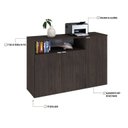 Ver imagem 5 de Armário Aparador com 3 Portas e Nicho 89,5cm x 135cm x 42cm Marrom/Terracota/Branco