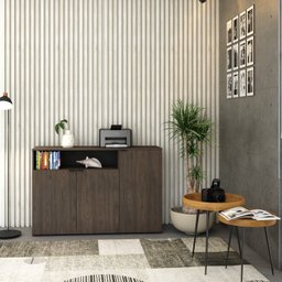 Armário Aparador com 3 Portas e Nicho 89,5cm X 135cm X 42cm - 1