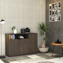 Ver imagem 7 de Armário Aparador com 3 Portas e Nicho 89,5cm x 135cm x 42cm Marrom/Terracota/Preto