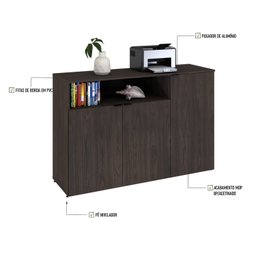 Armário Aparador com 3 Portas e Nicho 89,5cm X 135cm X 42cm - 6