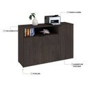 Ver imagem 6 de Armário Aparador com 3 Portas e Nicho 89,5cm x 135cm x 42cm Marrom/Terracota/Preto