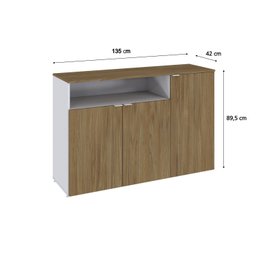 Armário Aparador com 3 Portas e Nicho 89,5cm X 135cm X 42cm - 4