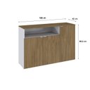 Ver imagem 4 de Armário Aparador com 3 Portas e Nicho 89,5cm x 135cm x 42cm Branco/Vermont Oak
