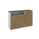 Ver imagem 3 de Armário Aparador com 3 Portas e Nicho 89,5cm x 135cm x 42cm Branco/Vermont Oak
