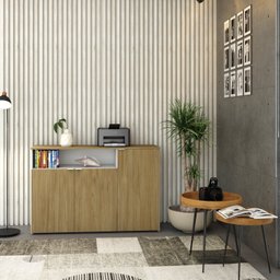 Armário Aparador com 3 Portas e Nicho 89,5cm X 135cm X 42cm - 1