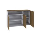 Ver imagem 2 de Armário Aparador com 3 Portas e Nicho 89,5cm x 135cm x 42cm Branco/Vermont Oak