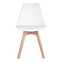 Ver imagem 4 de Kit 4 Cadeiras de Jantar Saarinen Leda Tulipa Base Wood Madeira Maciça com Estofado em Couro Branco