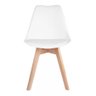 Kit 4 Cadeiras de Jantar Saarinen Leda Tulipa Base Wood Madeira Maciça com Estofado em Couro Branco - 4
