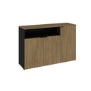 Ver imagem 3 de Armário Aparador com 3 Portas e Nicho 89,5cm x 135cm x 42cm Preto/Vermont Oak