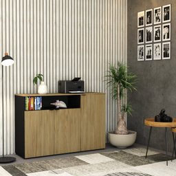 Armário Aparador com 3 Portas e Nicho 89,5cm X 135cm X 42cm - 7