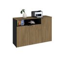 Ver imagem 5 de Armário Aparador com 3 Portas e Nicho 89,5cm x 135cm x 42cm Preto/Vermont Oak