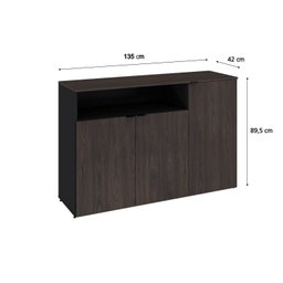 Armário Aparador com 3 Portas e Nicho 89,5cm X 135cm X 42cm - 4