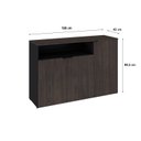 Ver imagem 4 de Armário Aparador com 3 Portas e Nicho 89,5cm x 135cm x 42cm Preto/Terracota