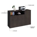 Ver imagem 6 de Armário Aparador com 3 Portas e Nicho 89,5cm x 135cm x 42cm Preto/Terracota