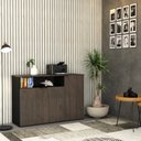 Ver imagem 7 de Armário Aparador com 3 Portas e Nicho 89,5cm x 135cm x 42cm Preto/Terracota