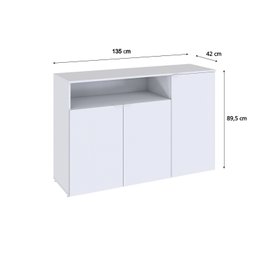 Armário Aparador com 3 Portas e Nicho 89,5cm X 135cm X 42cm - 4